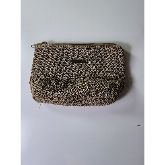 WORTHINGTON Beige Brown Woven Purse Shoulder Bag Grandma with Change Purse - Picture 4 of 15